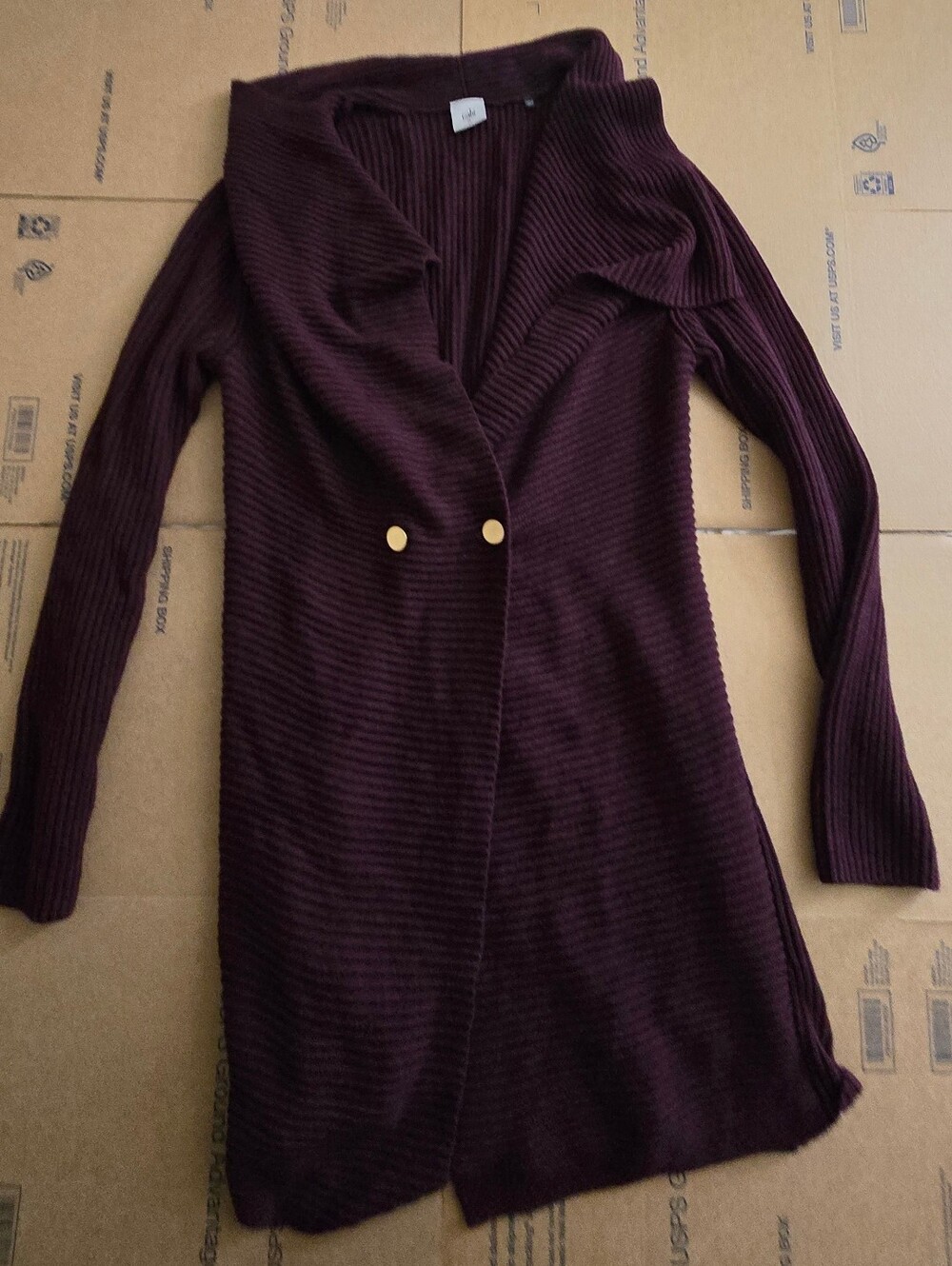 CAbi Regal cardigan mulberry color, Size Medium